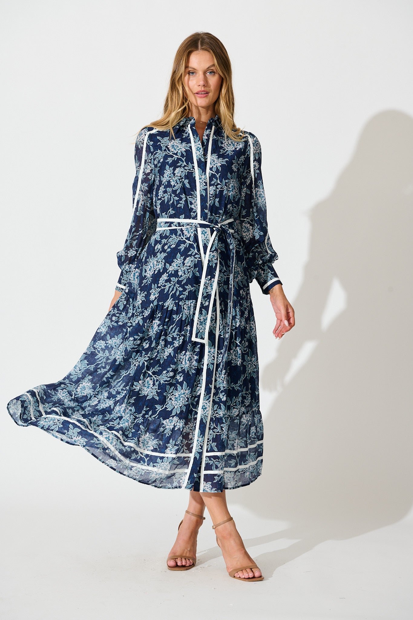 Prom Dress With White And Blue Floral Maxi Dress Mayella Maxi Shirt Dress In Navy Floral With Contrast Trim St Frock Prom Dress With White And Blue Floral Maxi Dress Mayella Maxi Shirt Dress In Navy Floral With Contrast Trim St Frock