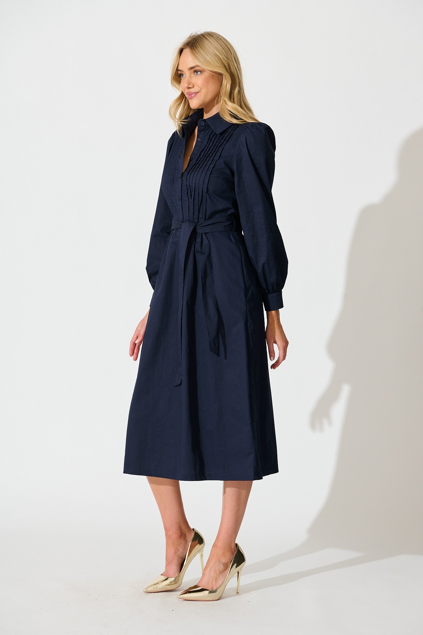 Ellery Midi Dress in Navy Cotton – St Frock