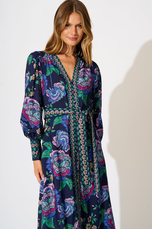 Evelina Floral Midi Dress main image 1