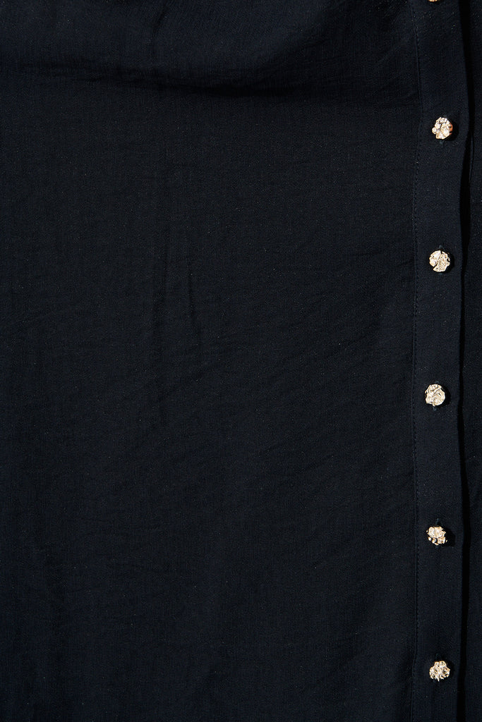 Monday Muse Midi Shirt Dress in Navy fabric