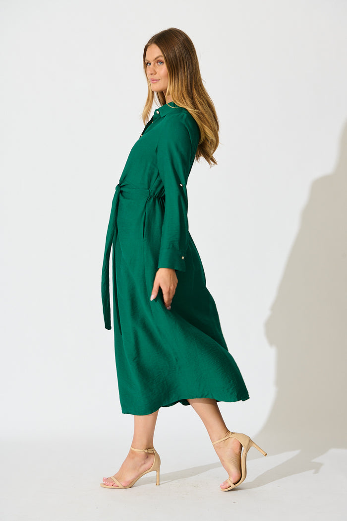 Monday Muse Midi Shirt Dress in Green St Frock Monday Muse Midi Shirt Dress in Green St Frock