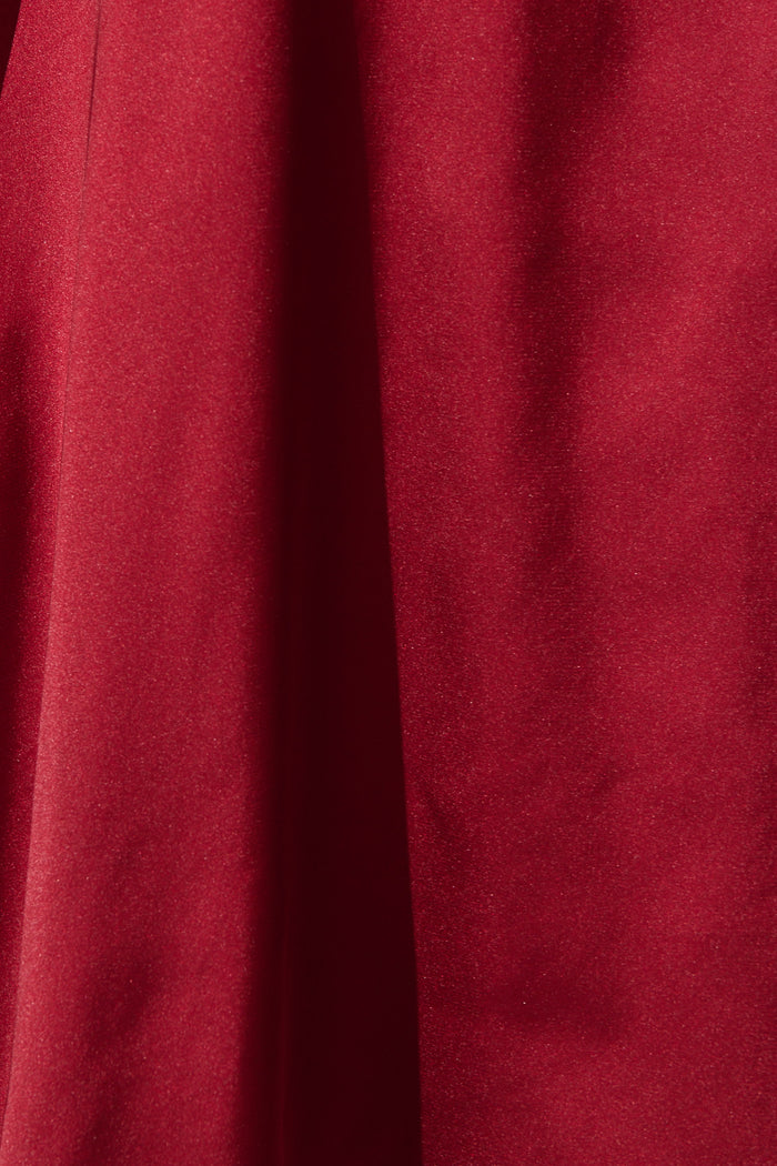 Loulou Maxi Dress in Wine Satin fabric