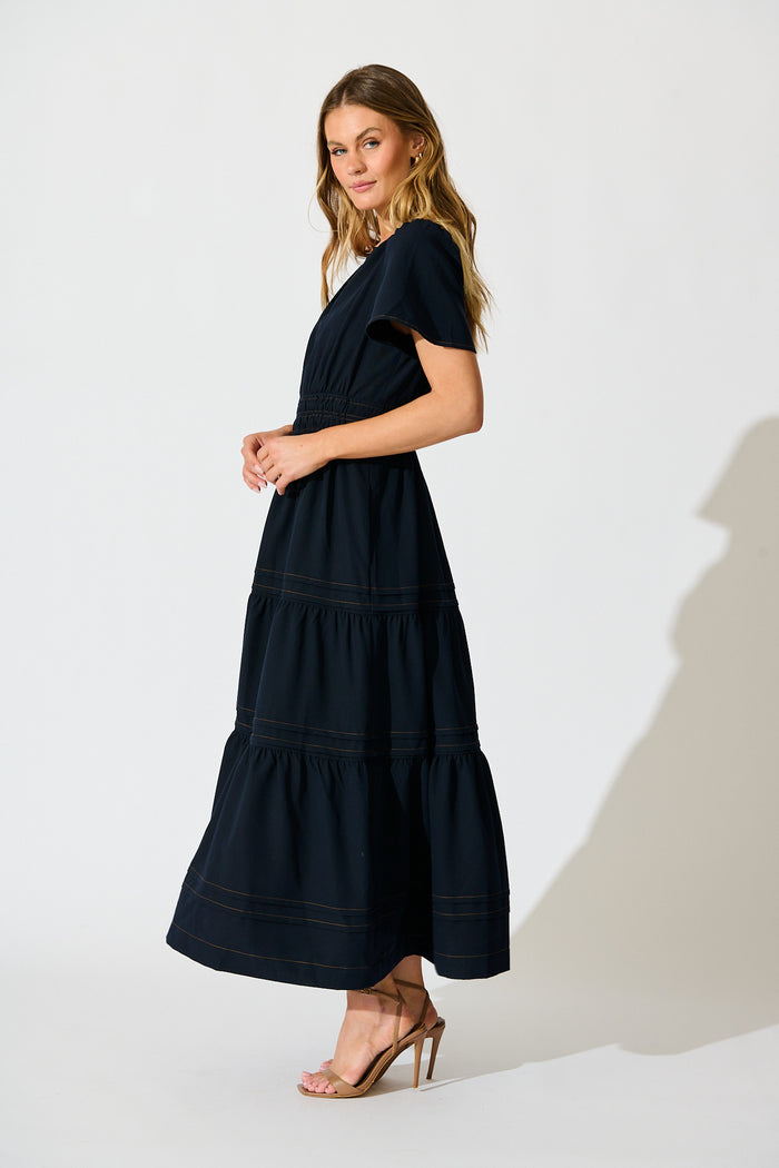 Florencia Maxi Dress in Navy side