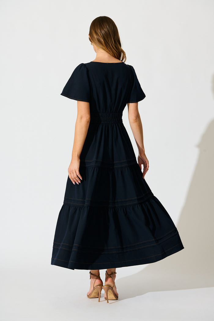 Florencia Maxi Dress in Navy back