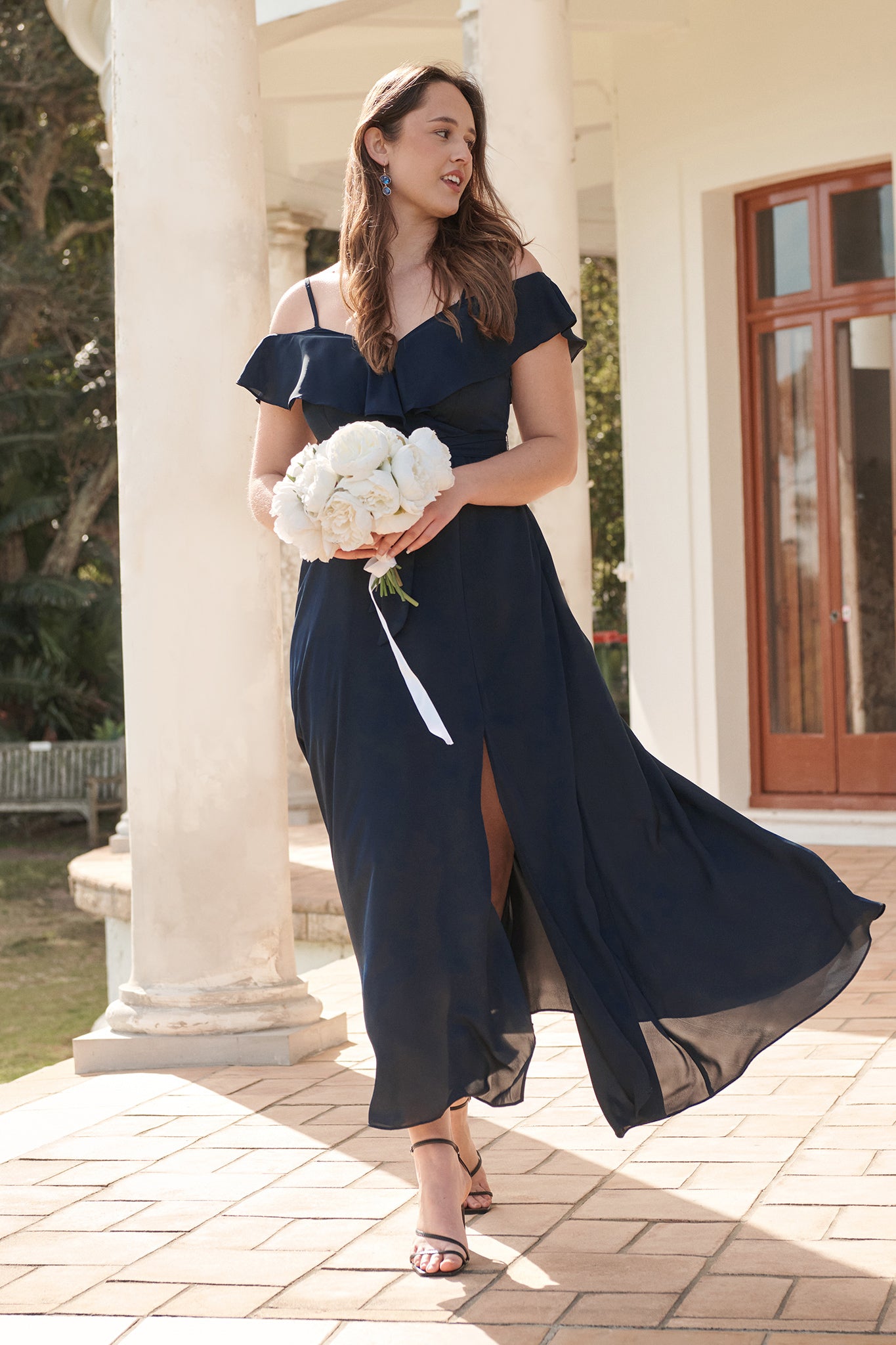 Marit Maxi Dress In Navy campaign full length