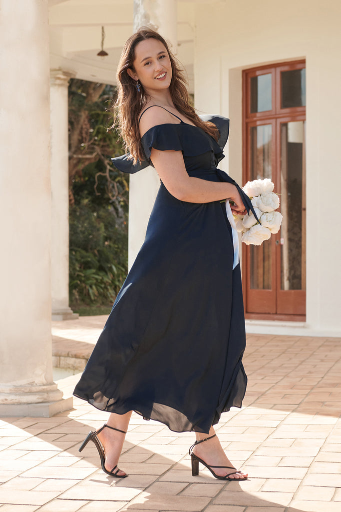 Marit Maxi Dress In Navy campaign side