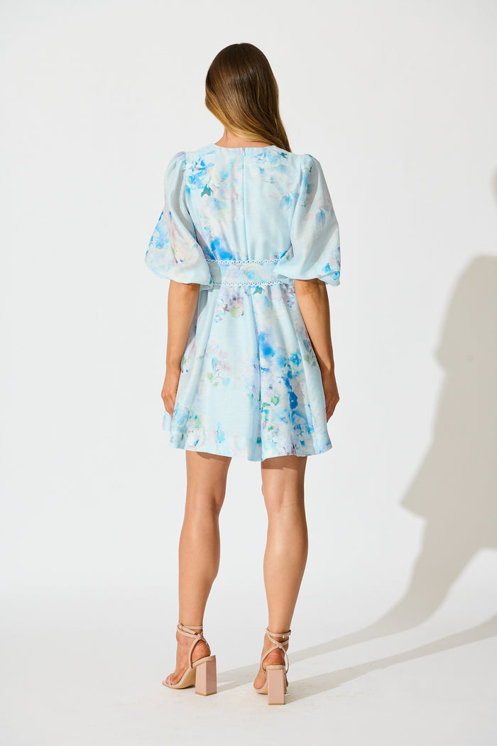 Zoeva Dress in Blue Floral back