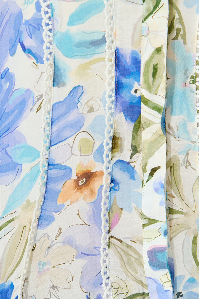 Bluebell Bloom Shirt Dress in Blue Floral fabric