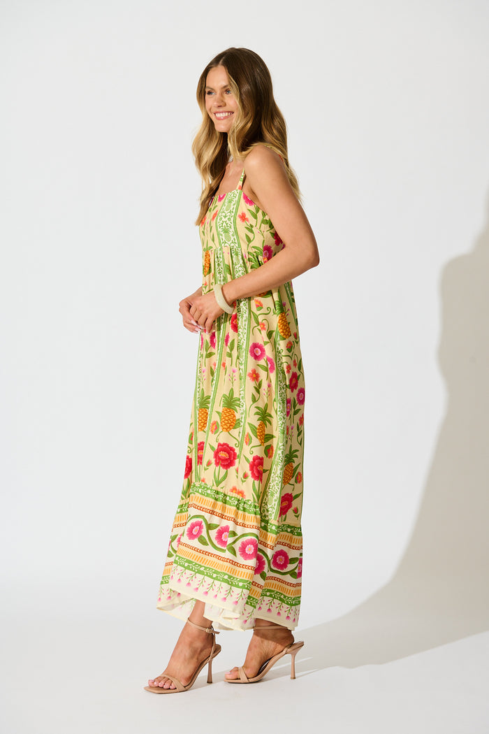 SunKissed Midi Dress In Pineapple Print side