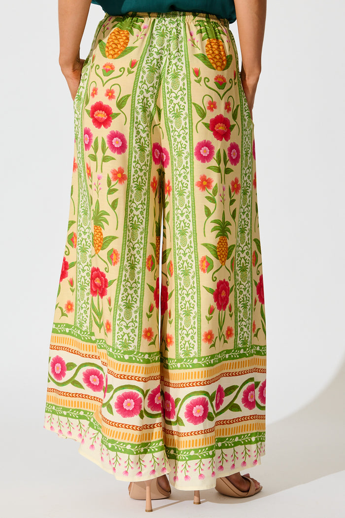 Isla Tropic Pant in Pineapple Print back
