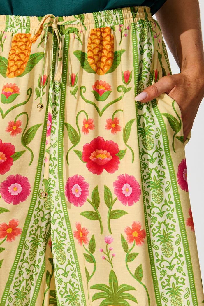 Isla Tropic Pant in Pineapple Print detail