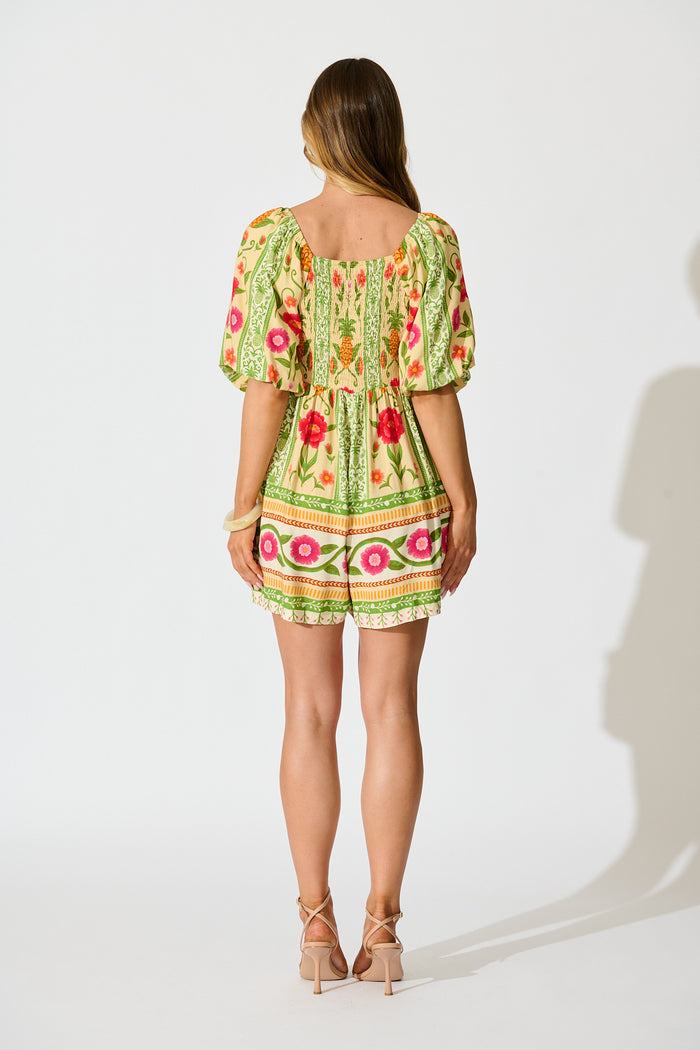 Sunset Squeeze Playsuit in Pineapple Print back