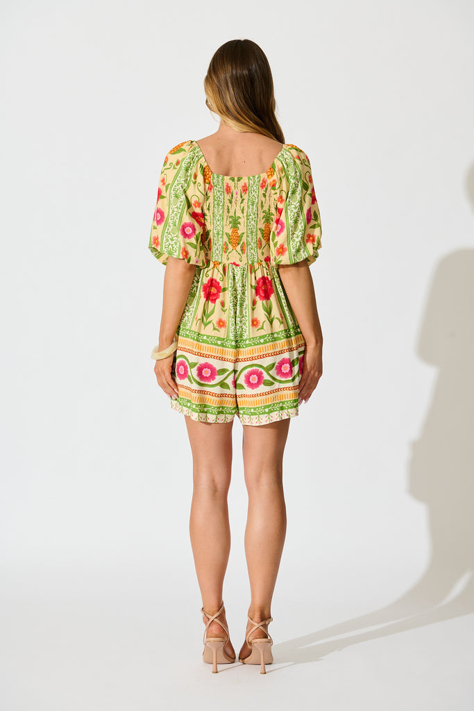 Sunset Squeeze Playsuit in Pineapple Print back