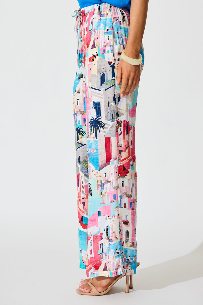 Sun-Kissed Sky Pant in Multi Print side