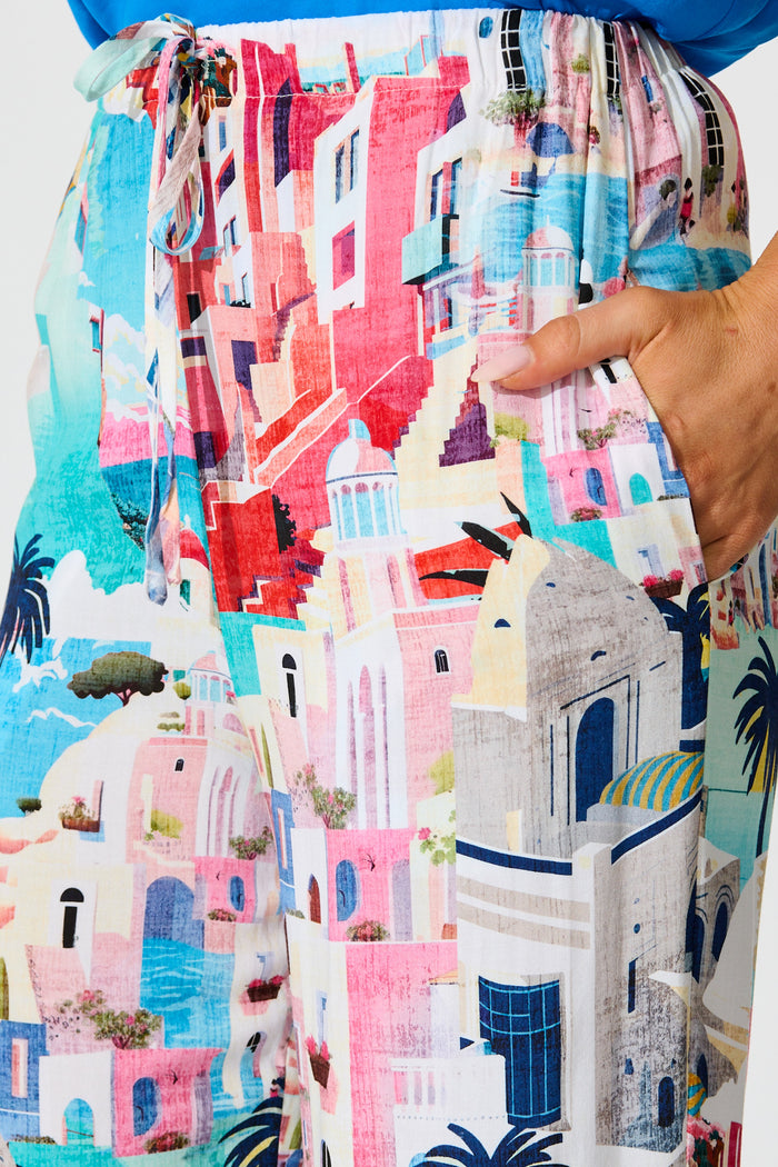 Sun-Kissed Sky Pant in Multi Print detail