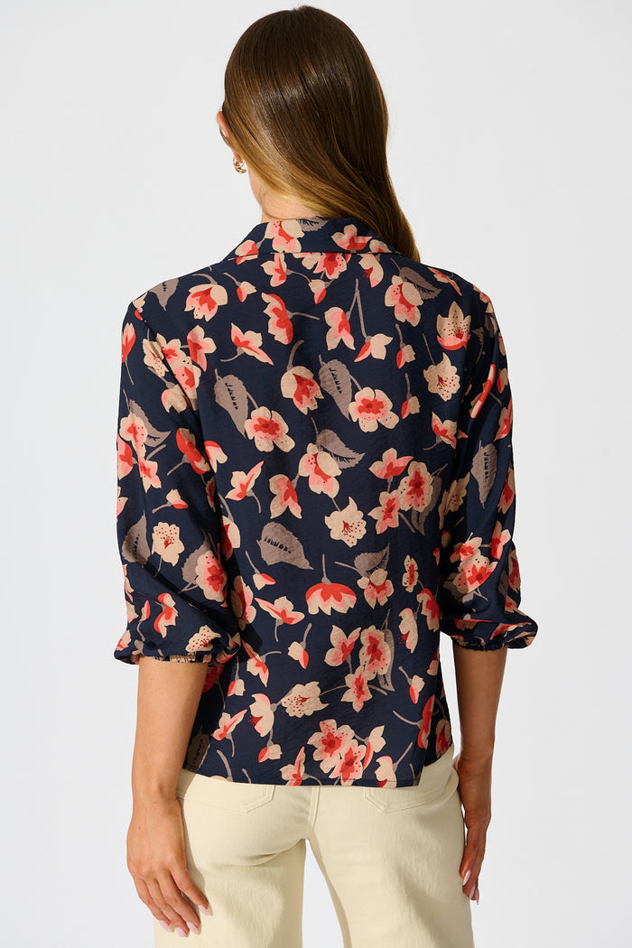 Twilight Flora Shirt in Navy Floral back