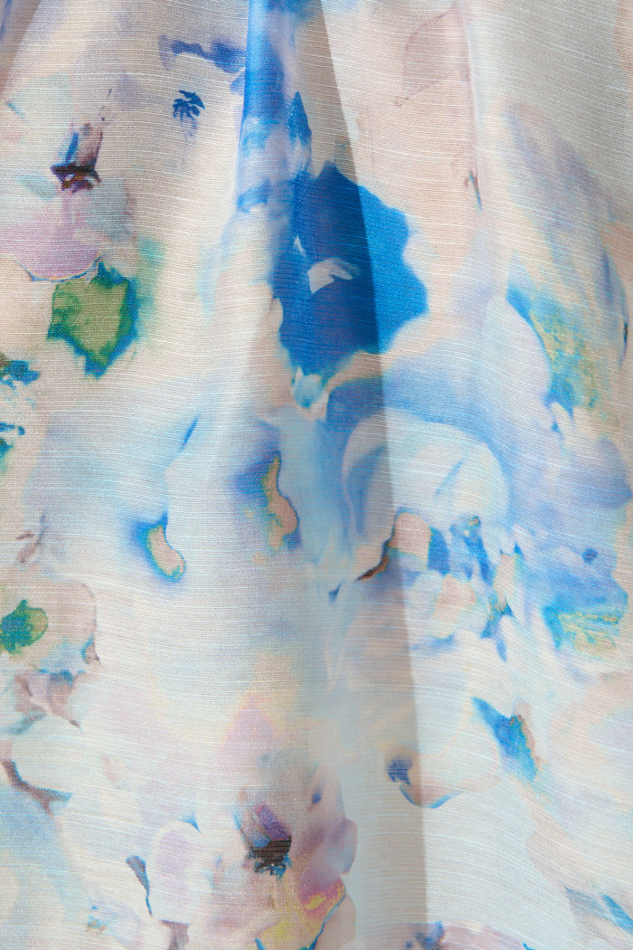 Martisha Top in Blue Floral fabric