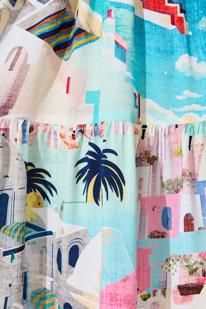 Mediterranean Muse Dress in Multi Print fabric