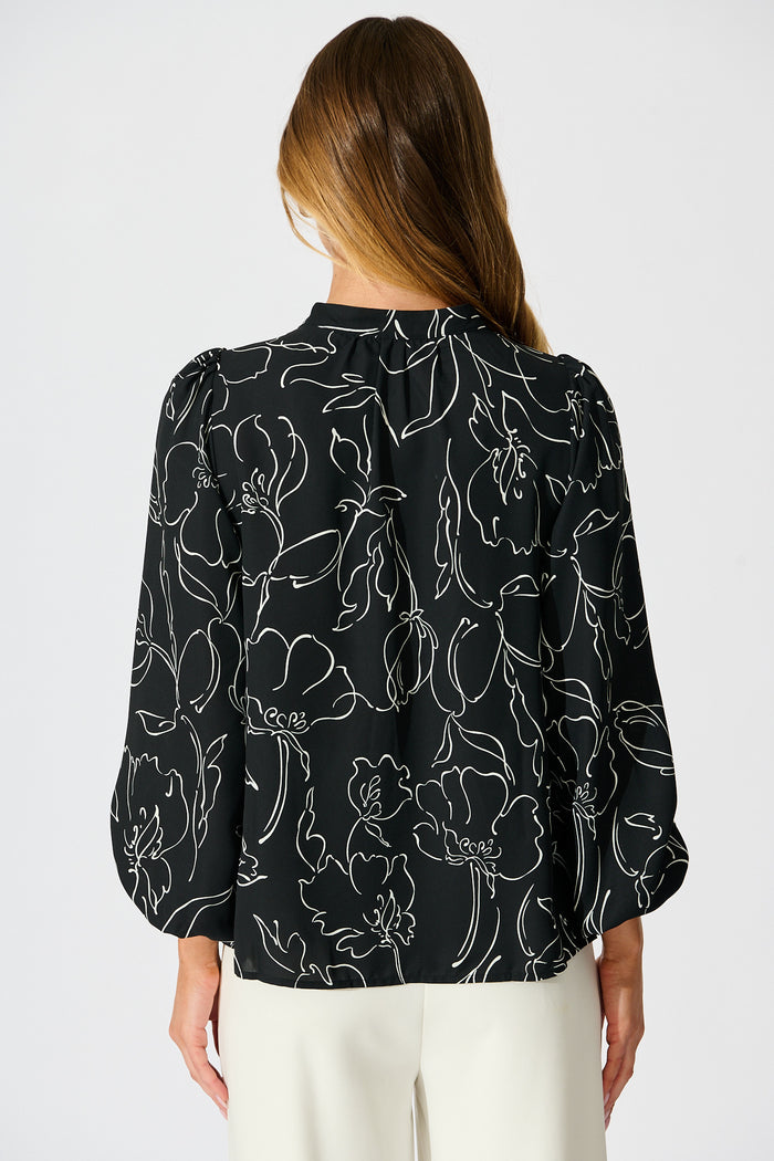 Fortune Top in Black and White Print back