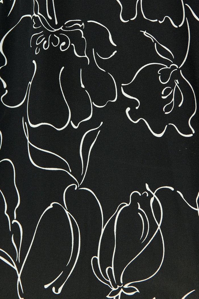 Fortune Top in Black and White Print fabric