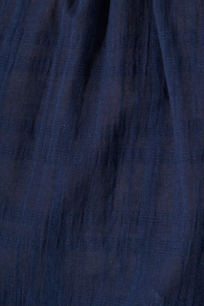 Seabound Top in Navy Textured Cotton fabric