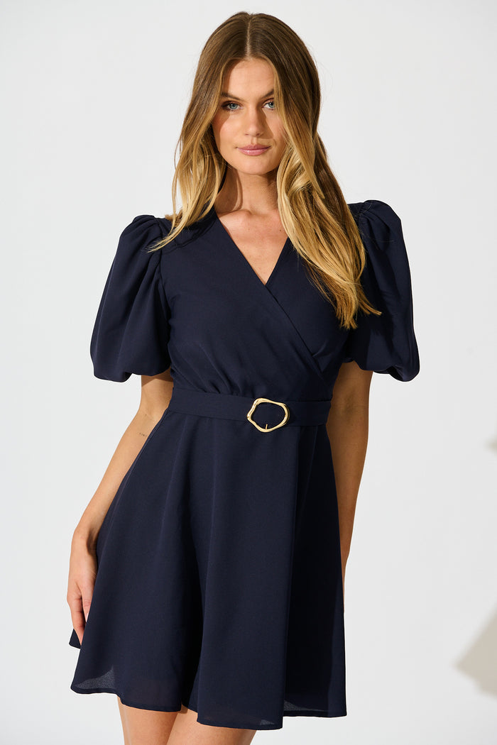 Avril Dress in Navy front