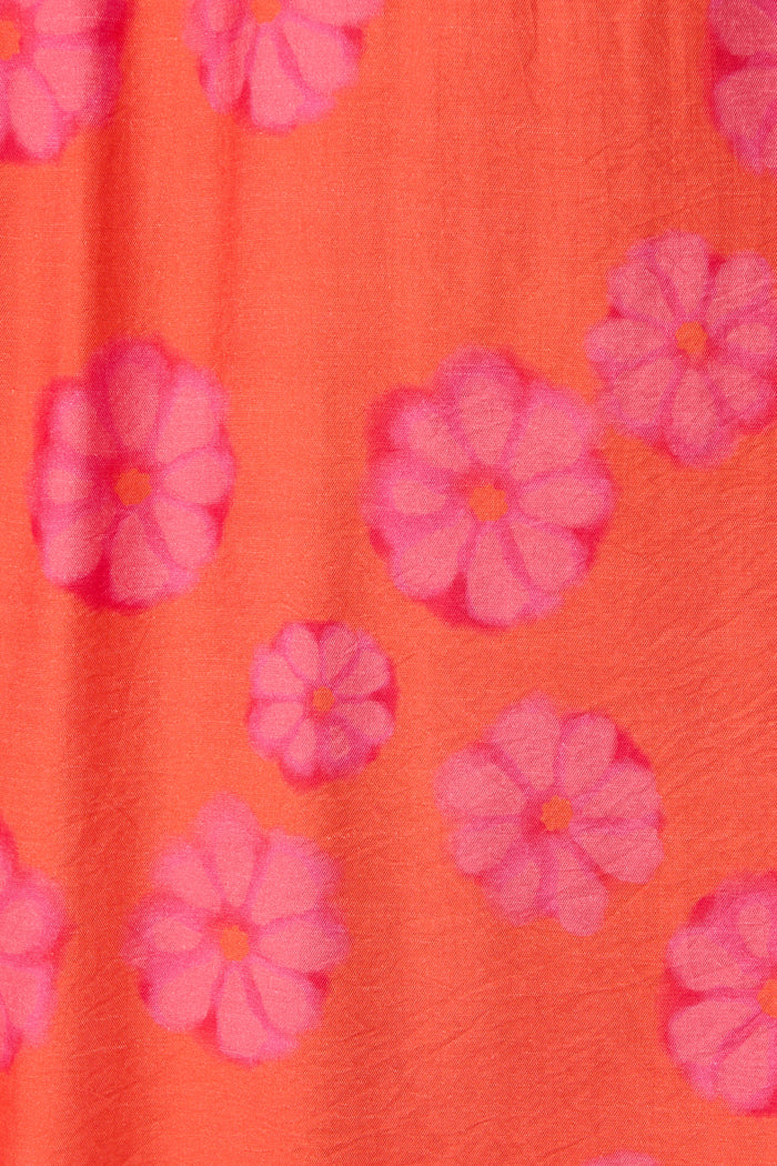 Yetta Maxi Dress In Coral Flower Print fabric