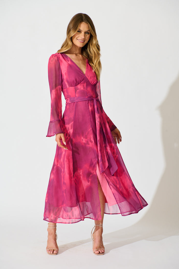 Nami Maxi Dress – Purple Watercolour Chiffon Nami Maxi Dress – Purple Watercolour Chiffon