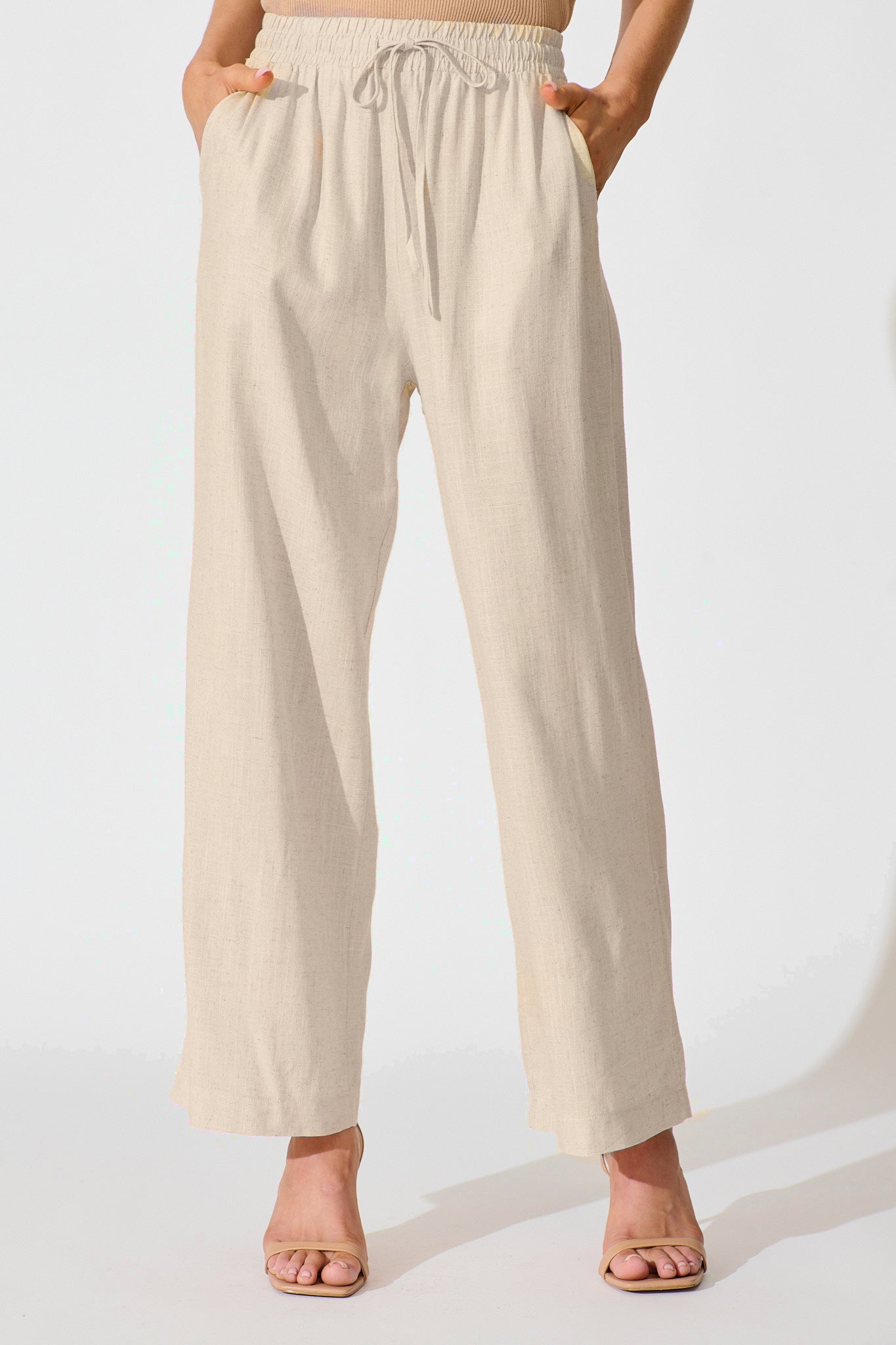 Natural Form Pant in Oatmeal Cotton Linen | St Frock