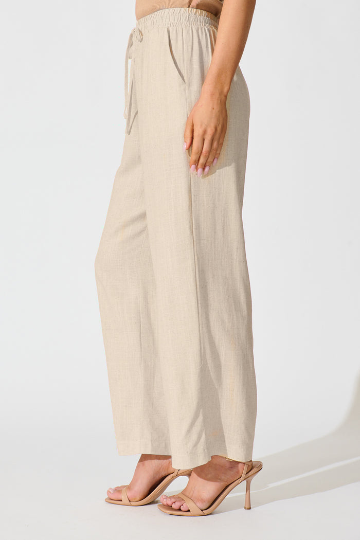 Natural Form Pant in Oatmeal Cotton Linen side