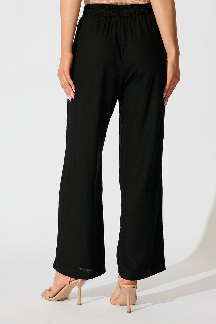 Natural Form Pant in Black Cotton Linen back