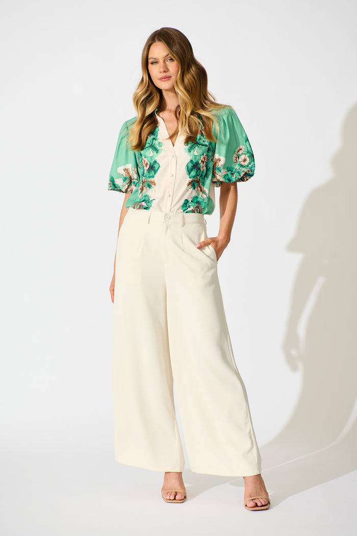 Rosalinda Pant in Cream full length