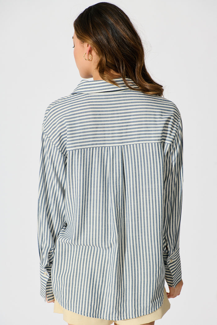 Avenly Shirt in Blue Stripe back