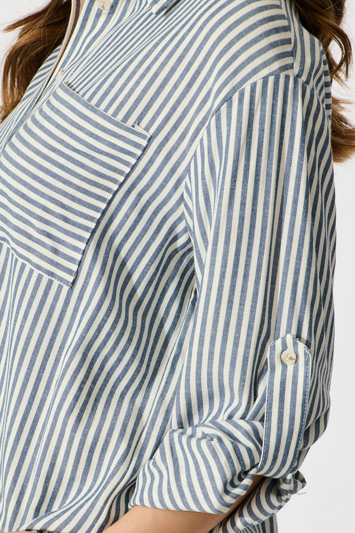 Avenly Shirt in Blue Stripe detail