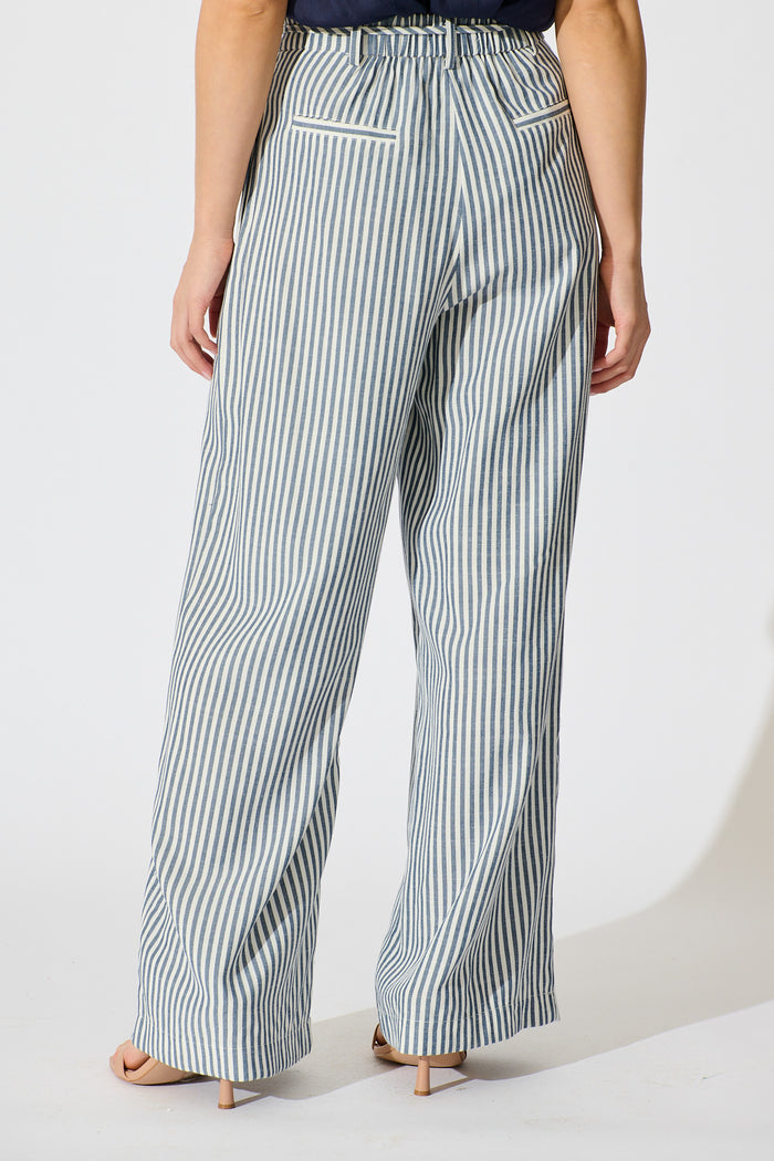 Amoura Pant in Blue Stripe back