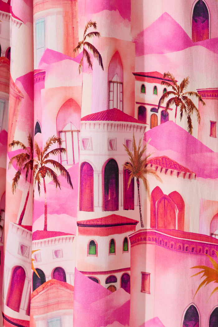 Mariah Pant in Pink Resort Print fabric