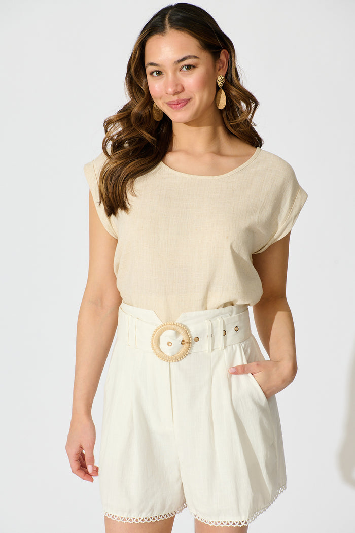 Sorrento Short in White Cotton front