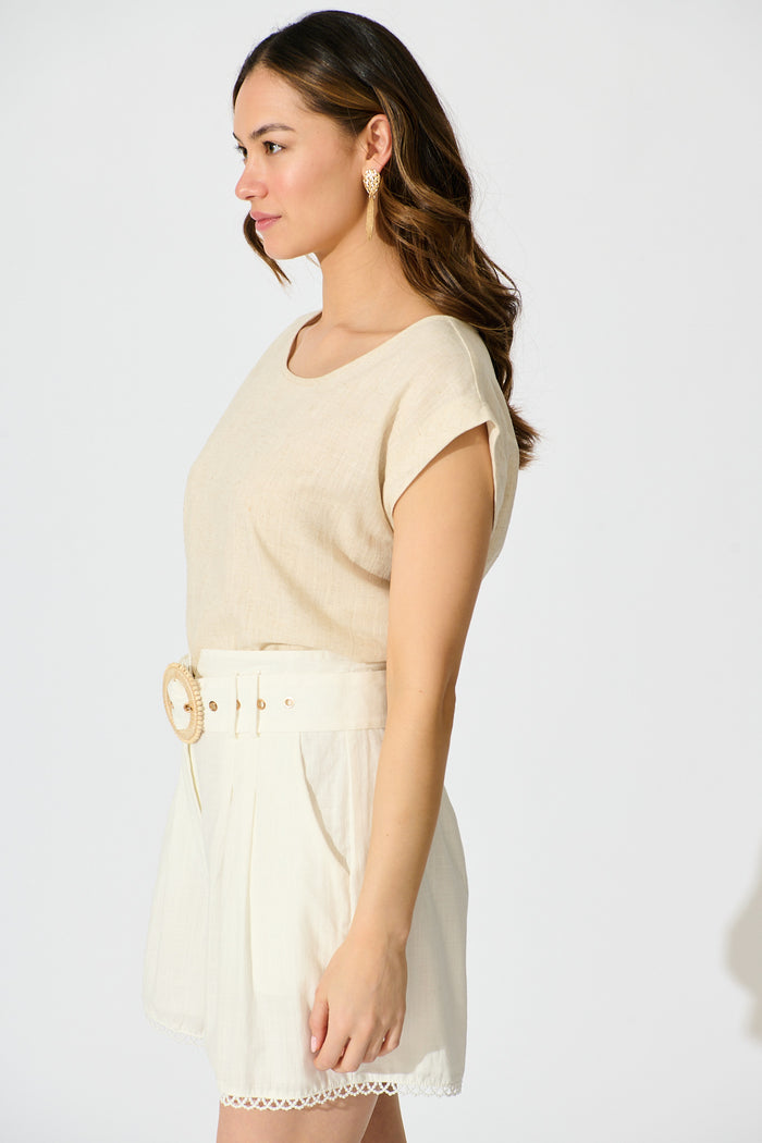 Sorrento Short in White Cotton side