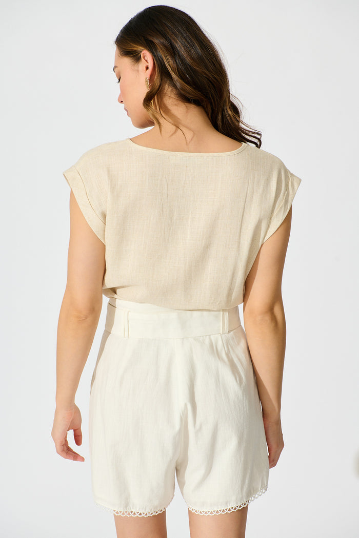 Sorrento Short in White Cotton back