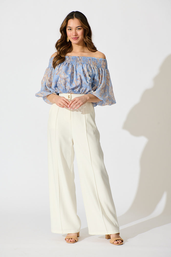 Petal Haze Top in Blue Floral full length
