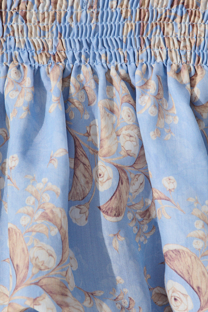 Petal Haze Top in Blue Floral fabric