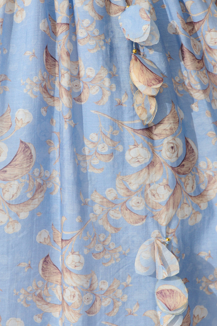 Vintage Bloom Dress in Blue Floral fabric