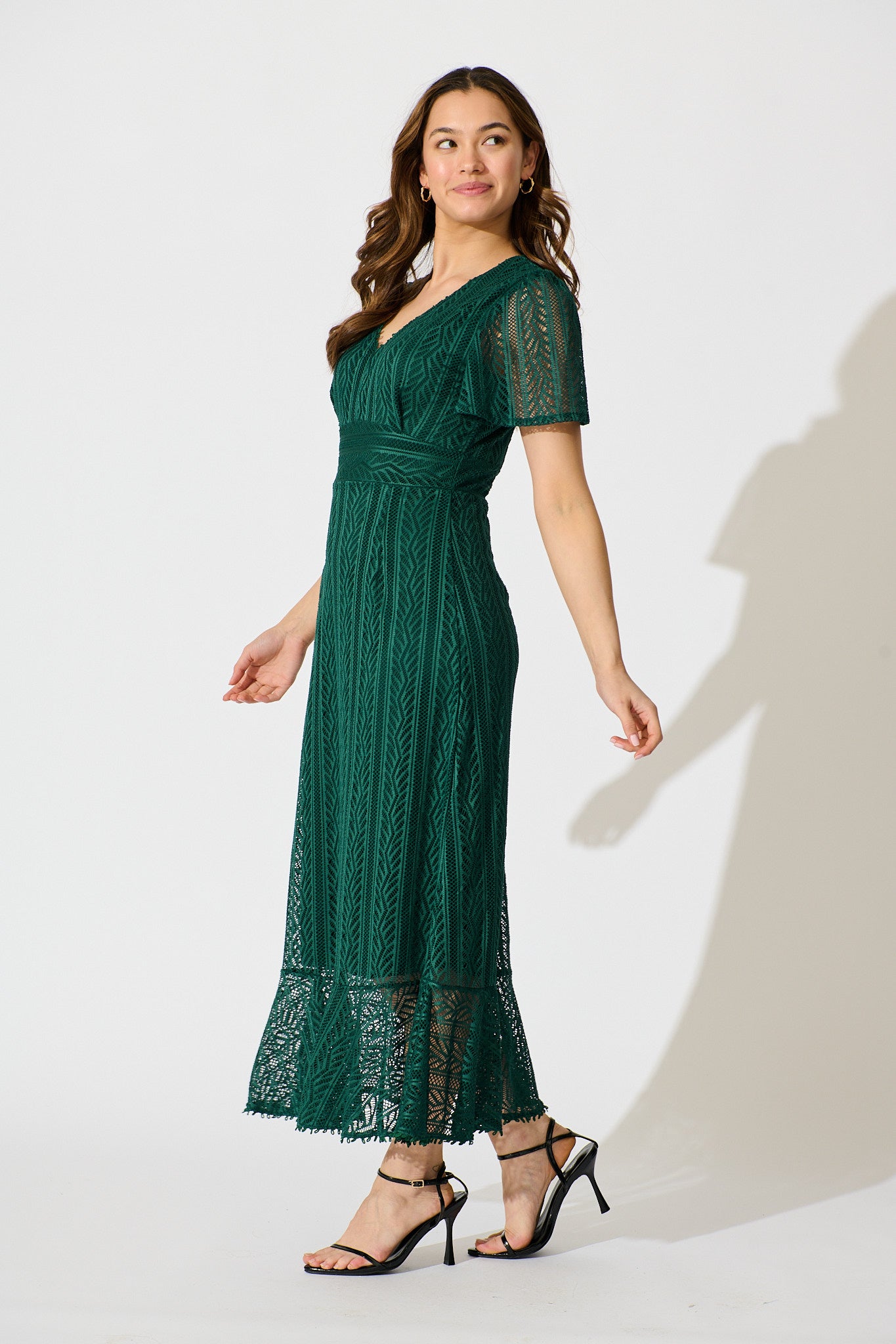 Quintessa Midi Dress Emerald Lace | St Frock Quintessa Midi Dress Emerald Lace | St Frock