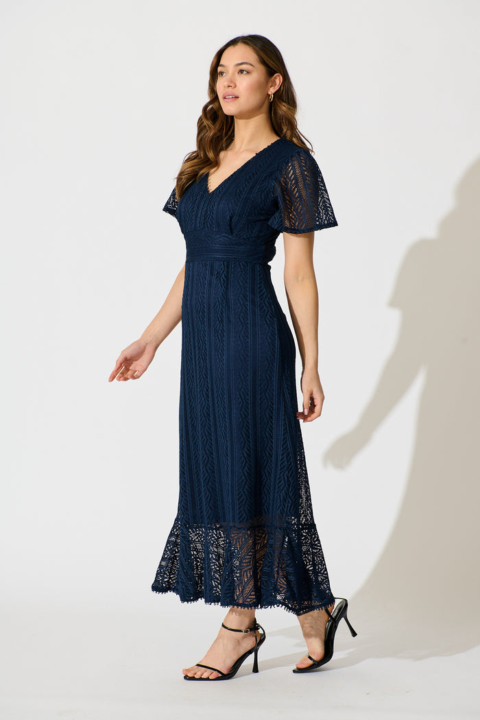 Quintessa Midi Dress Navy Lace | St Frock Quintessa Midi Dress Navy Lace | St Frock