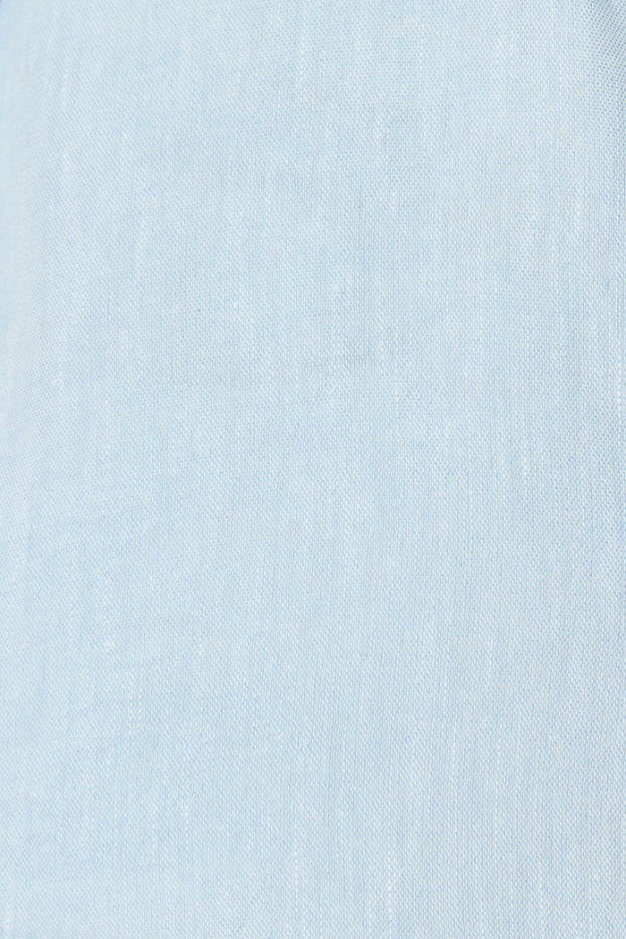 Lysandra Shirt in Pale Blue Linen Blend fabric