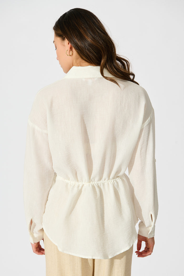 Lysandra Shirt in White Linen Blend back
