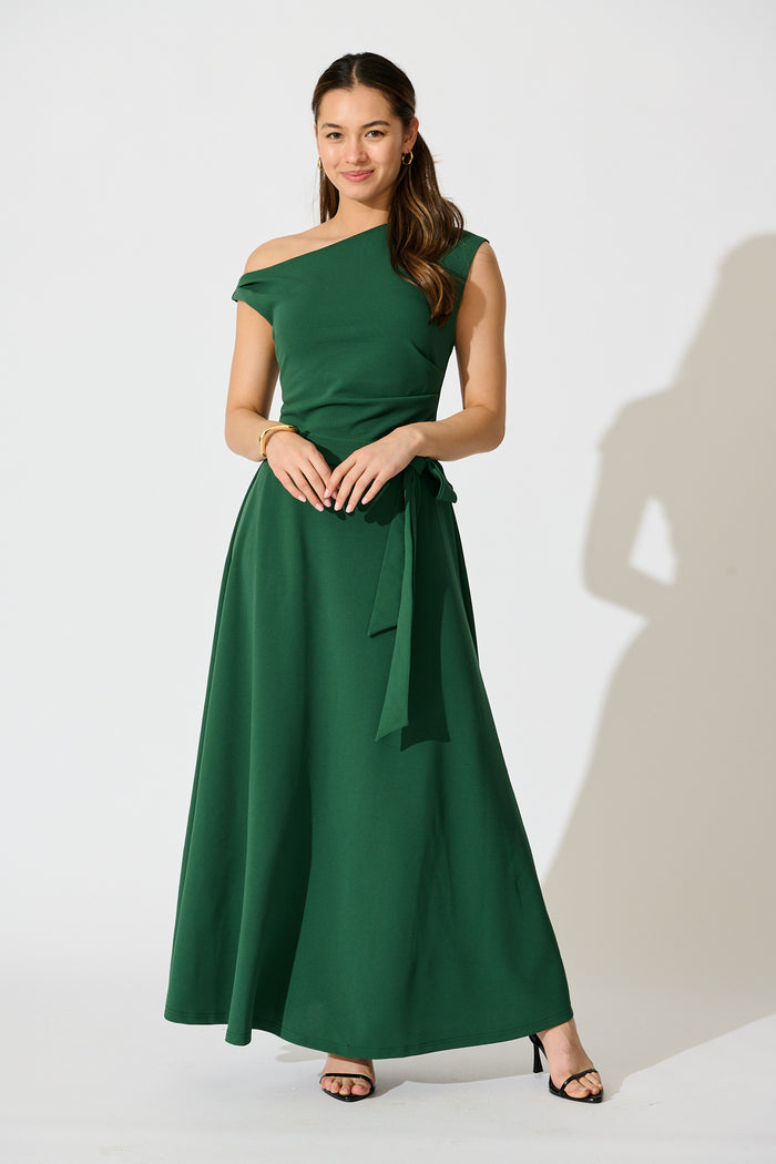 Noirelle Maxi Off Shoulder Dress in Emerald Noirelle Maxi Off Shoulder Dress in Emerald