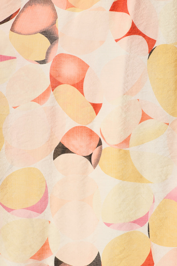 Isabeau Midi Dress in Pink with Multi Watercolour Spot fabric