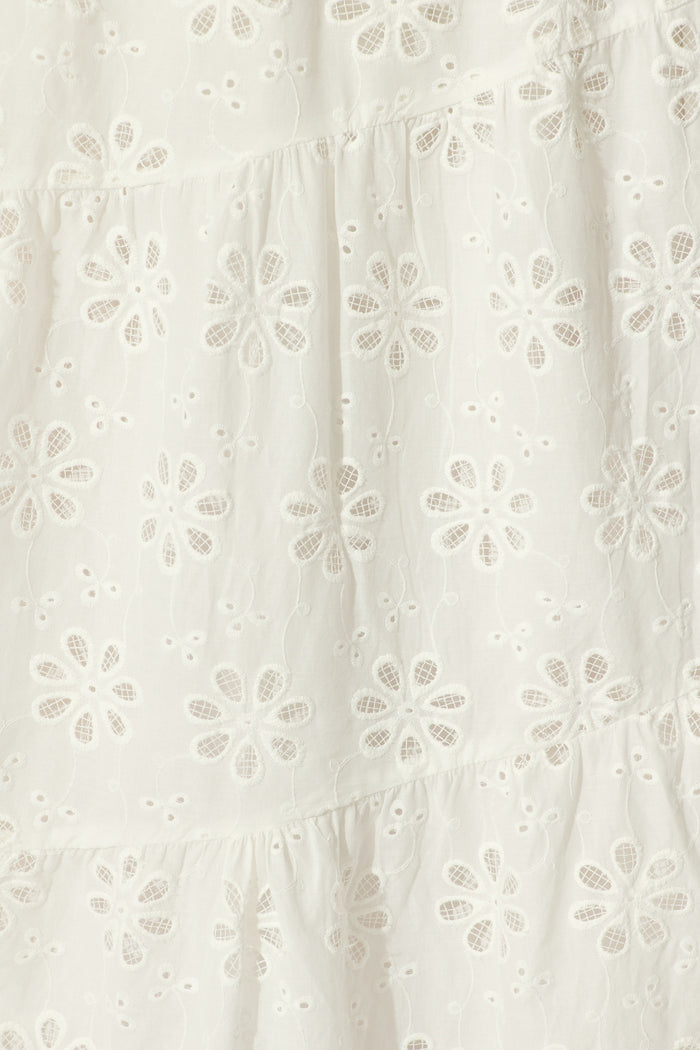 Lily Muse Maxi Sundress in White Embroidery Cotton fabric