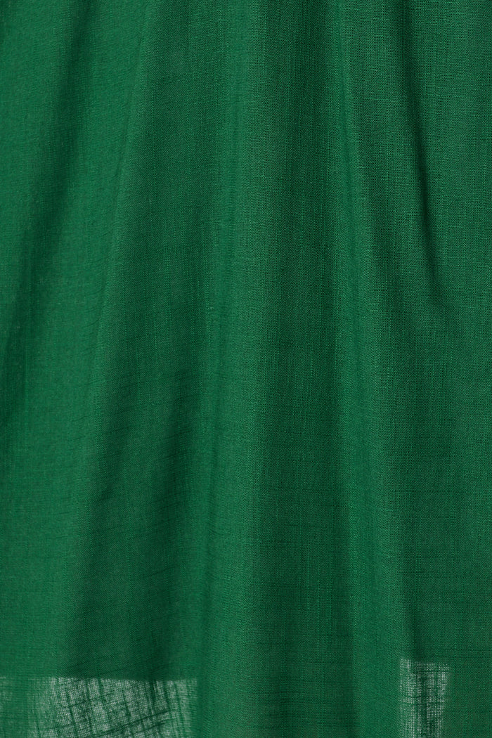 Solana Midi Dress in Emerald Linen Blend fabric
